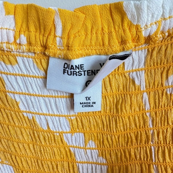 DVF X Target Women's Smocked Tie Strap Ginkgo Yellow Midi Dress 1X NWOT - Picture 6 of 7